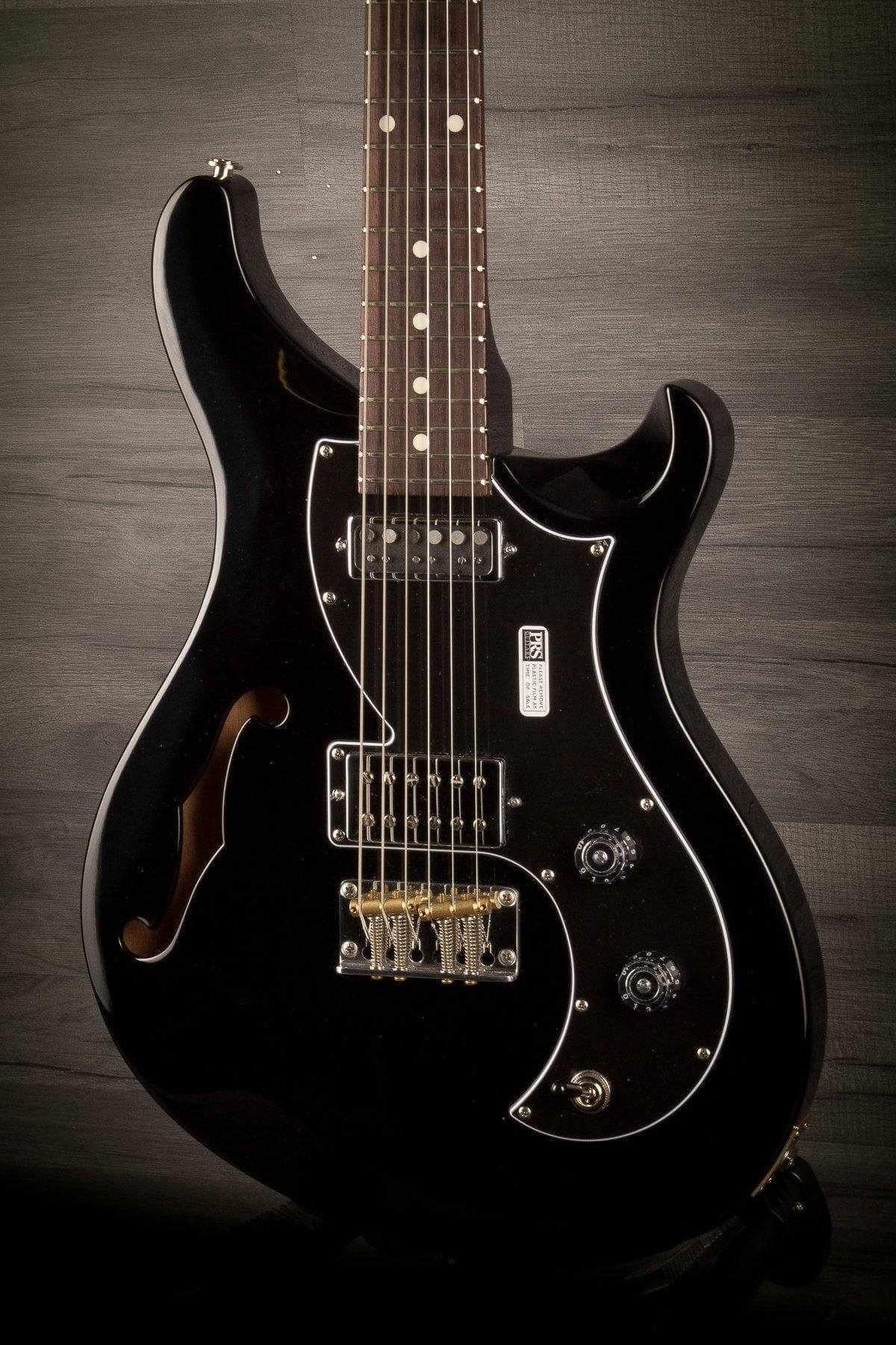 PRS S2 Vela Semi-Hollow Electric Guitar - Black with Dot Inlays
