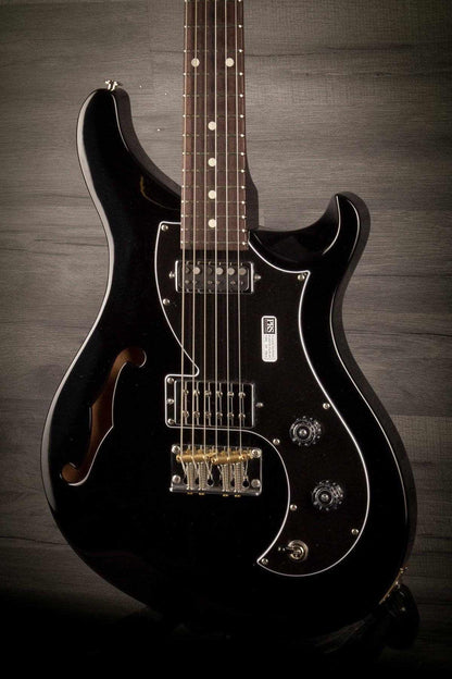 PRS S2 Vela Semi-Hollow Electric Guitar - Black with Dot Inlays