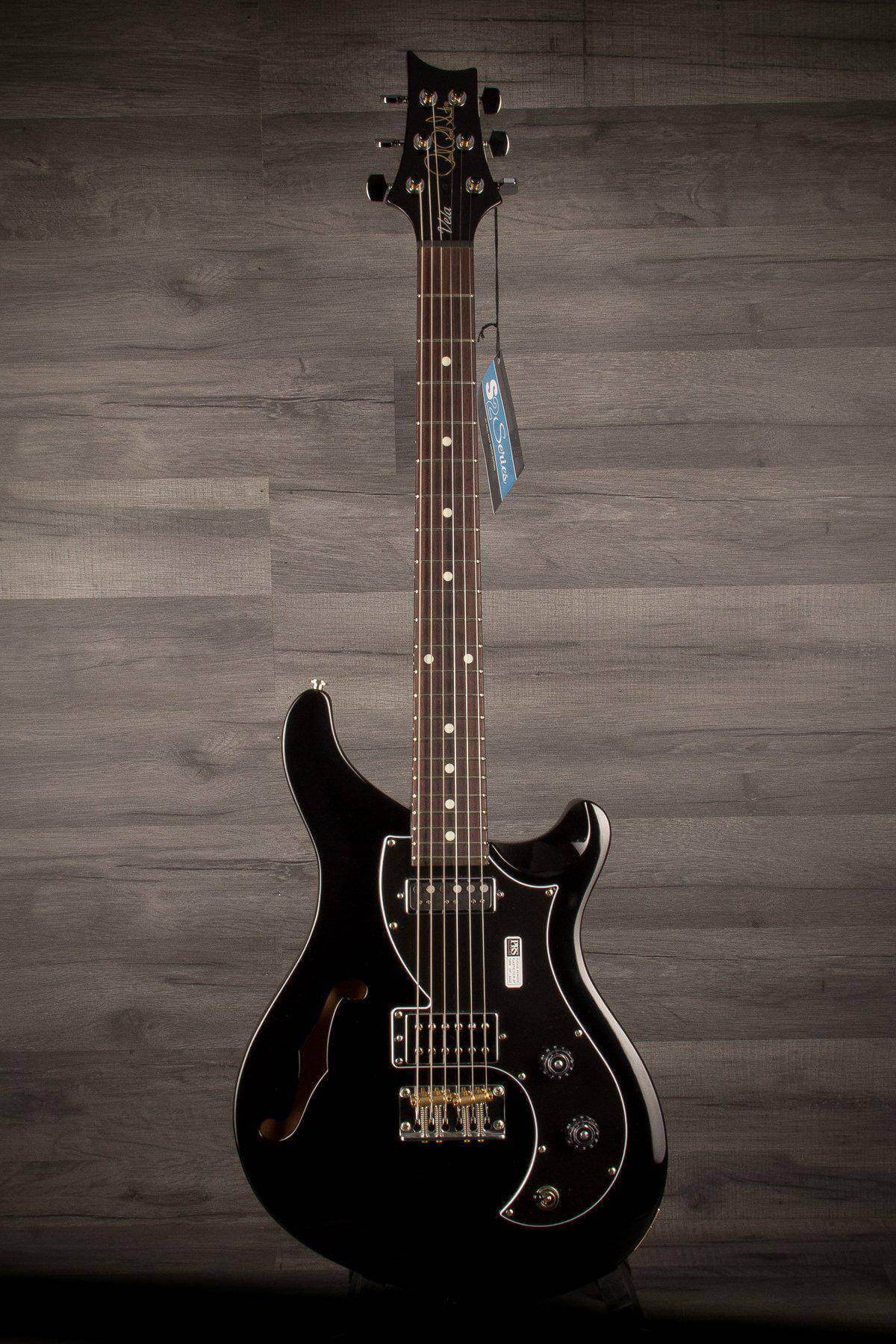 PRS S2 Vela Semi-Hollow Electric Guitar - Black with Dot Inlays