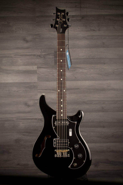 PRS S2 Vela Semi-Hollow Electric Guitar - Black with Dot Inlays