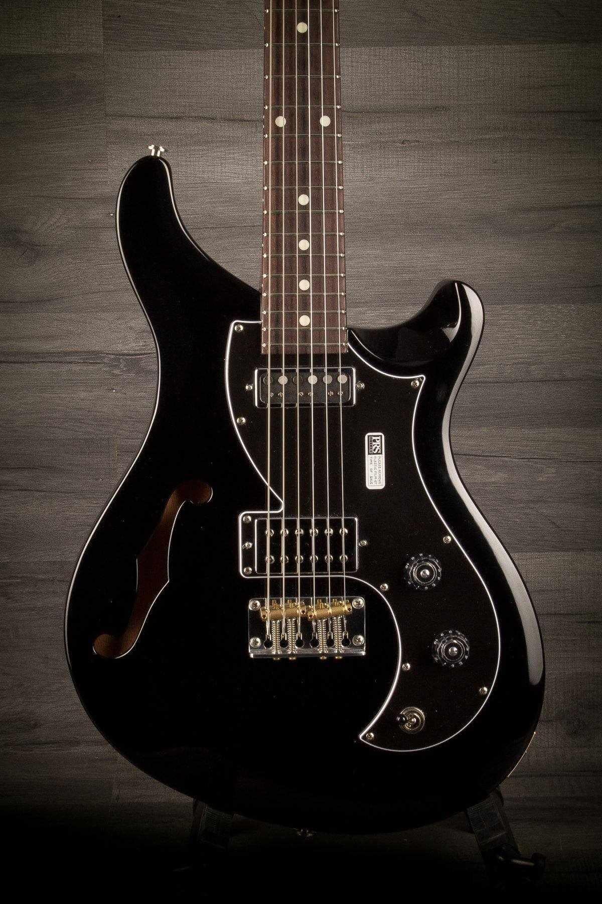 PRS S2 Vela Semi-Hollow Electric Guitar - Black with Dot Inlays