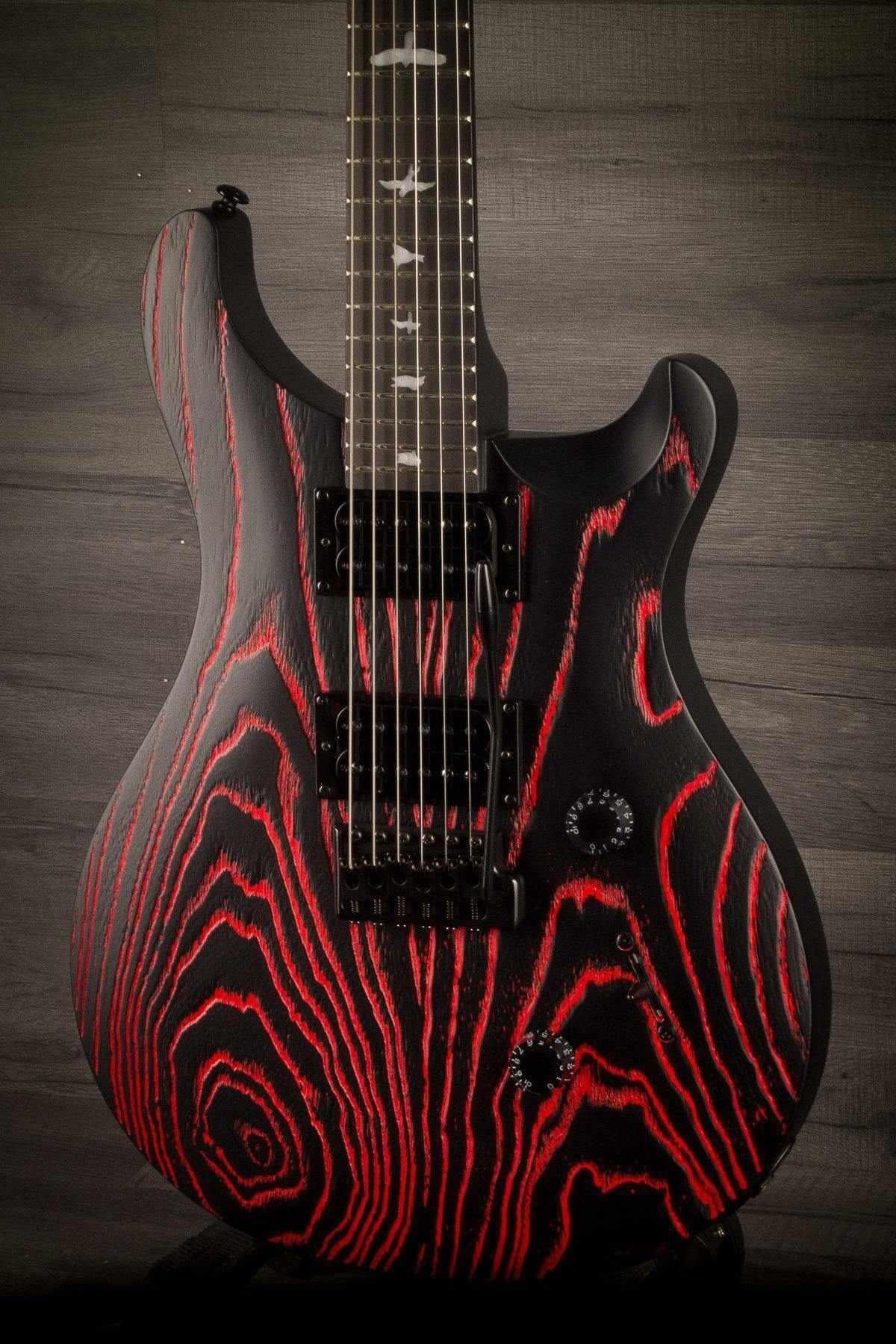 PRS SE Custom 24 Swamp Ash Sand Blasted Fire Red