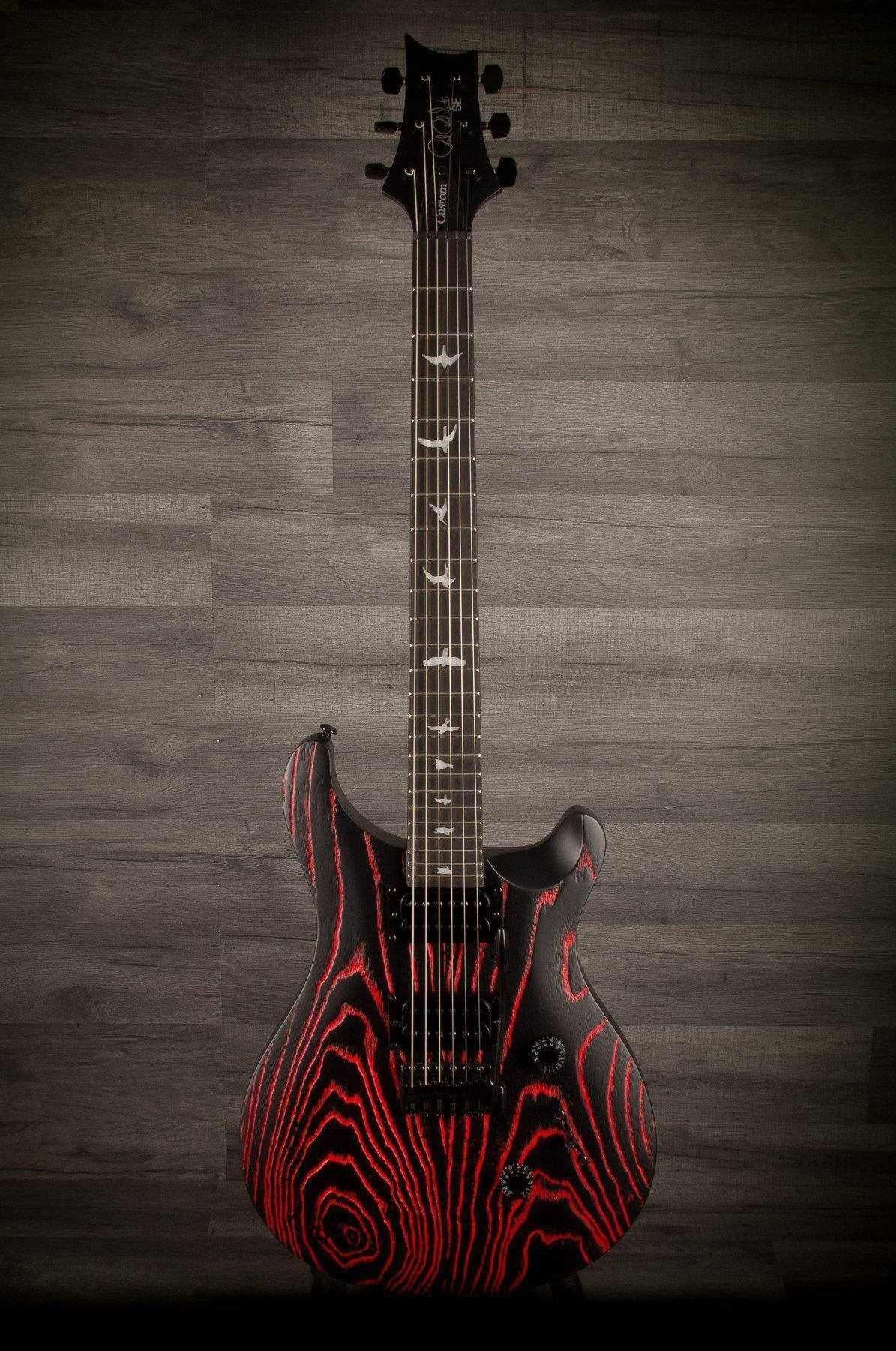 PRS SE Custom 24 Swamp Ash Sand Blasted Fire Red