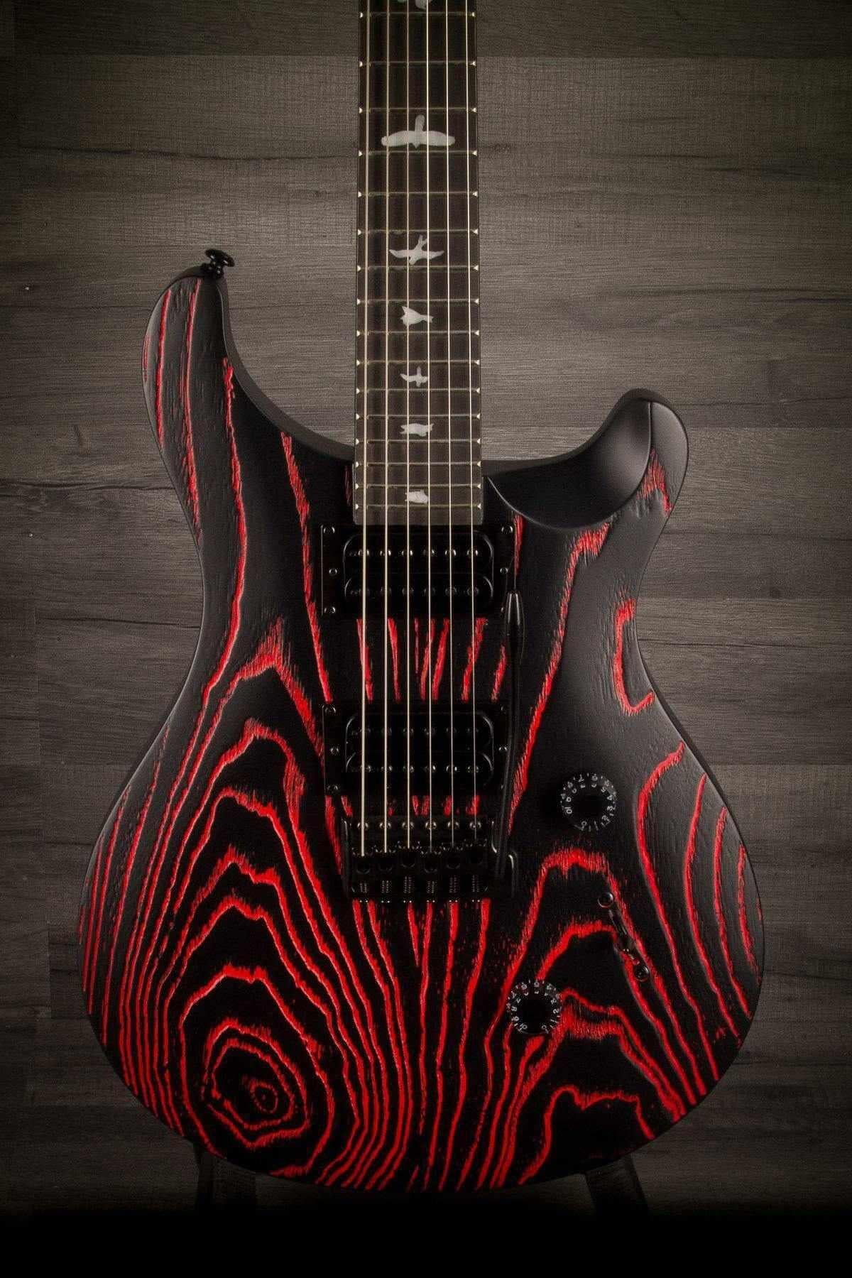 PRS SE Custom 24 Swamp Ash Sand Blasted Fire Red