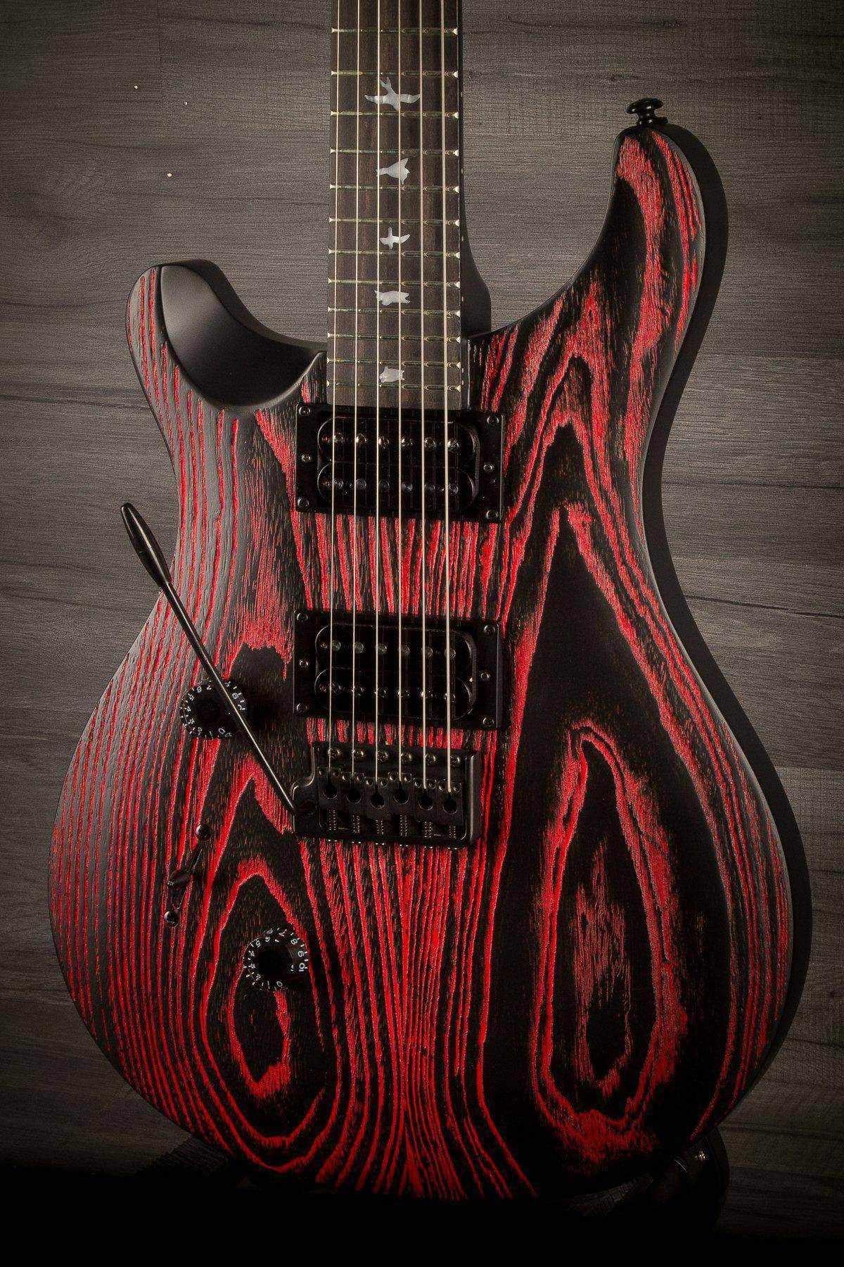 PRS SE Custom 24 Swamp Ash Sand Blasted Fire Red LEFT HAND