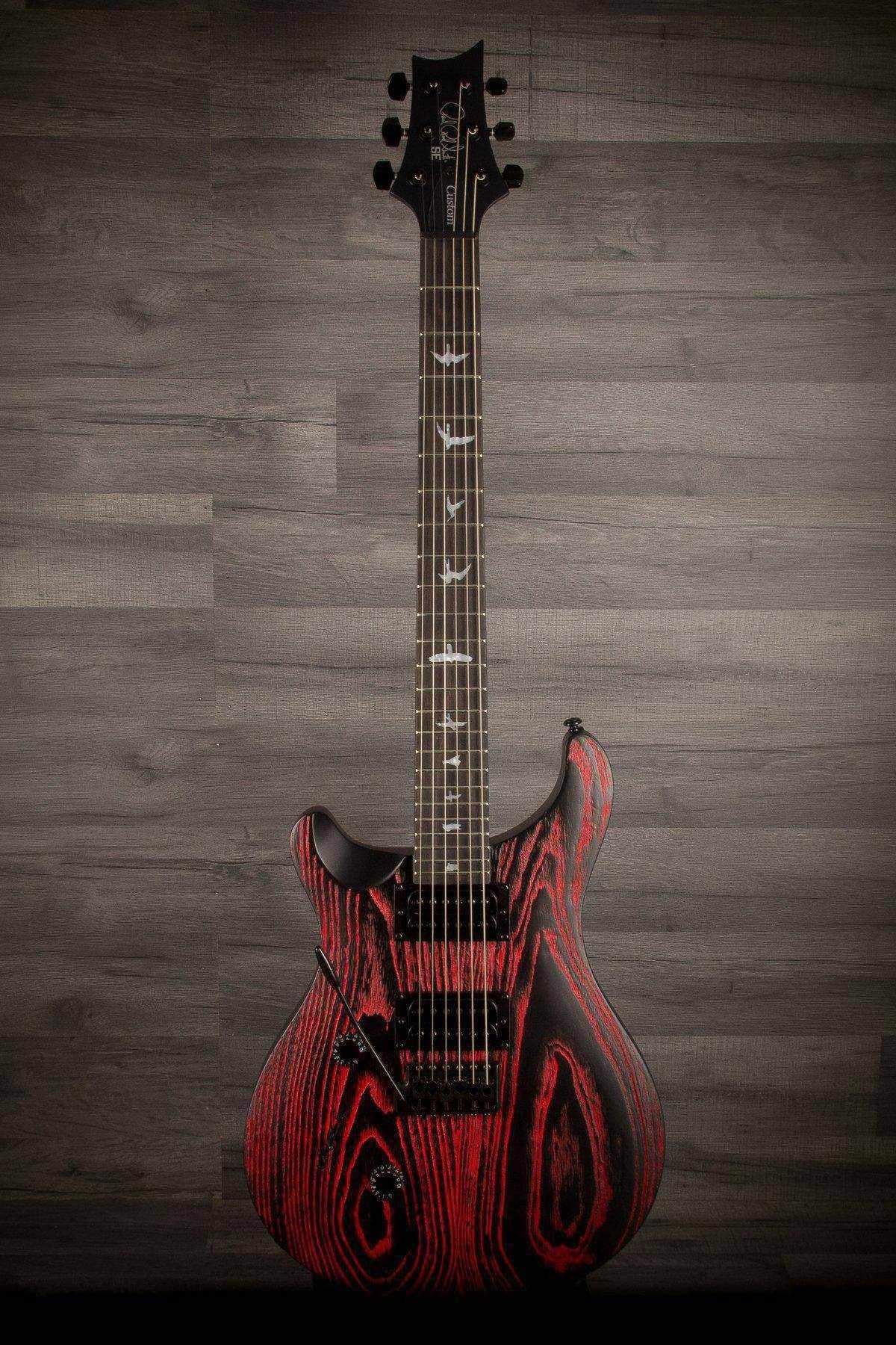 PRS SE Custom 24 Swamp Ash Sand Blasted Fire Red LEFT HAND