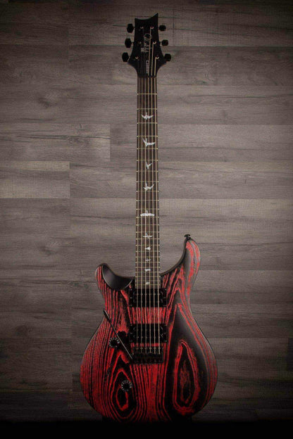 PRS SE Custom 24 Swamp Ash Sand Blasted Fire Red LEFT HAND