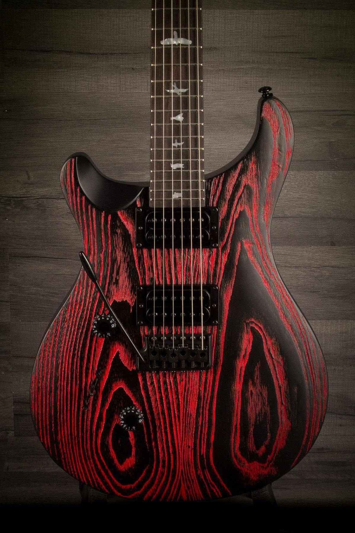 PRS SE Custom 24 Swamp Ash Sand Blasted Fire Red LEFT HAND