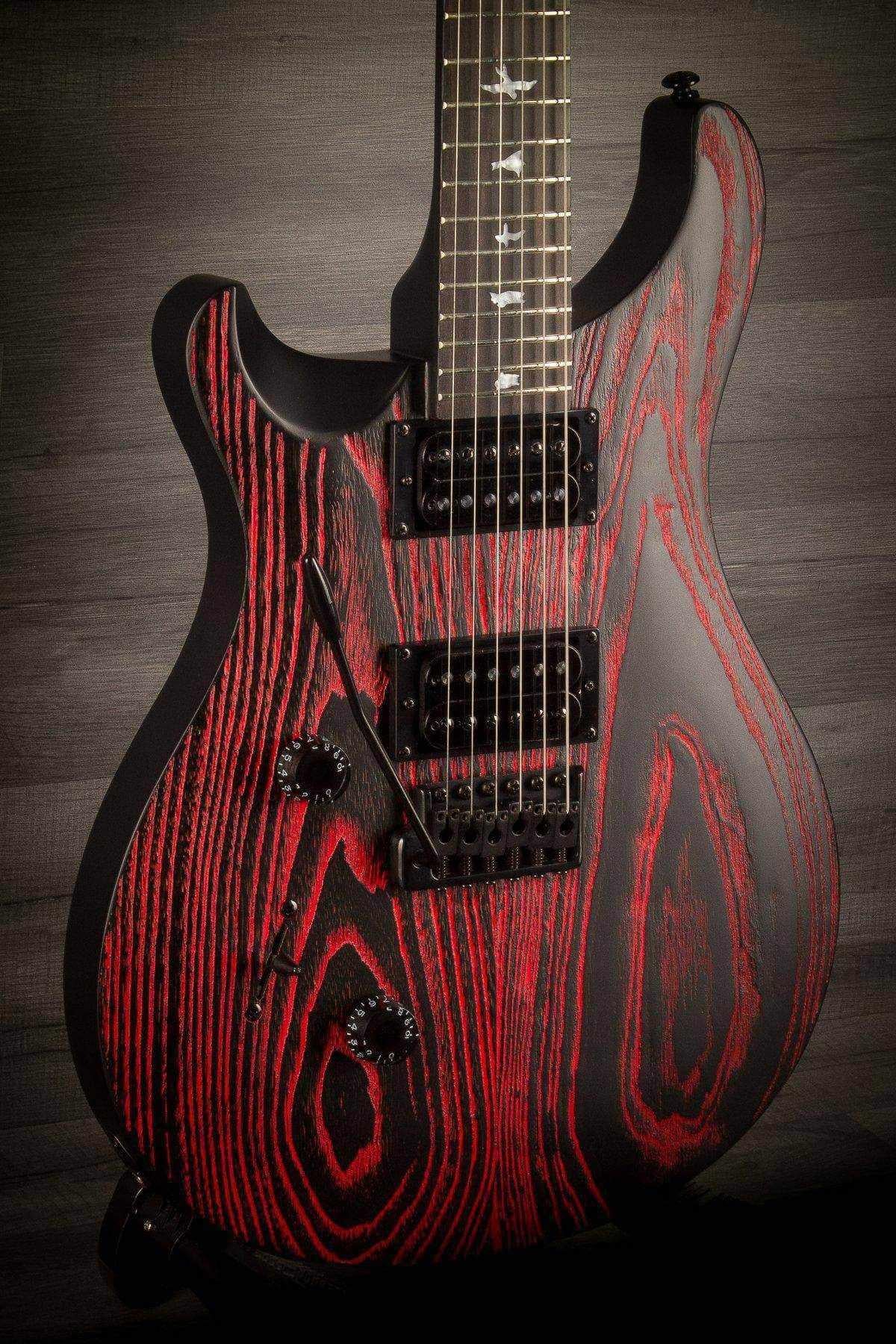 PRS SE Custom 24 Swamp Ash Sand Blasted Fire Red LEFT HAND