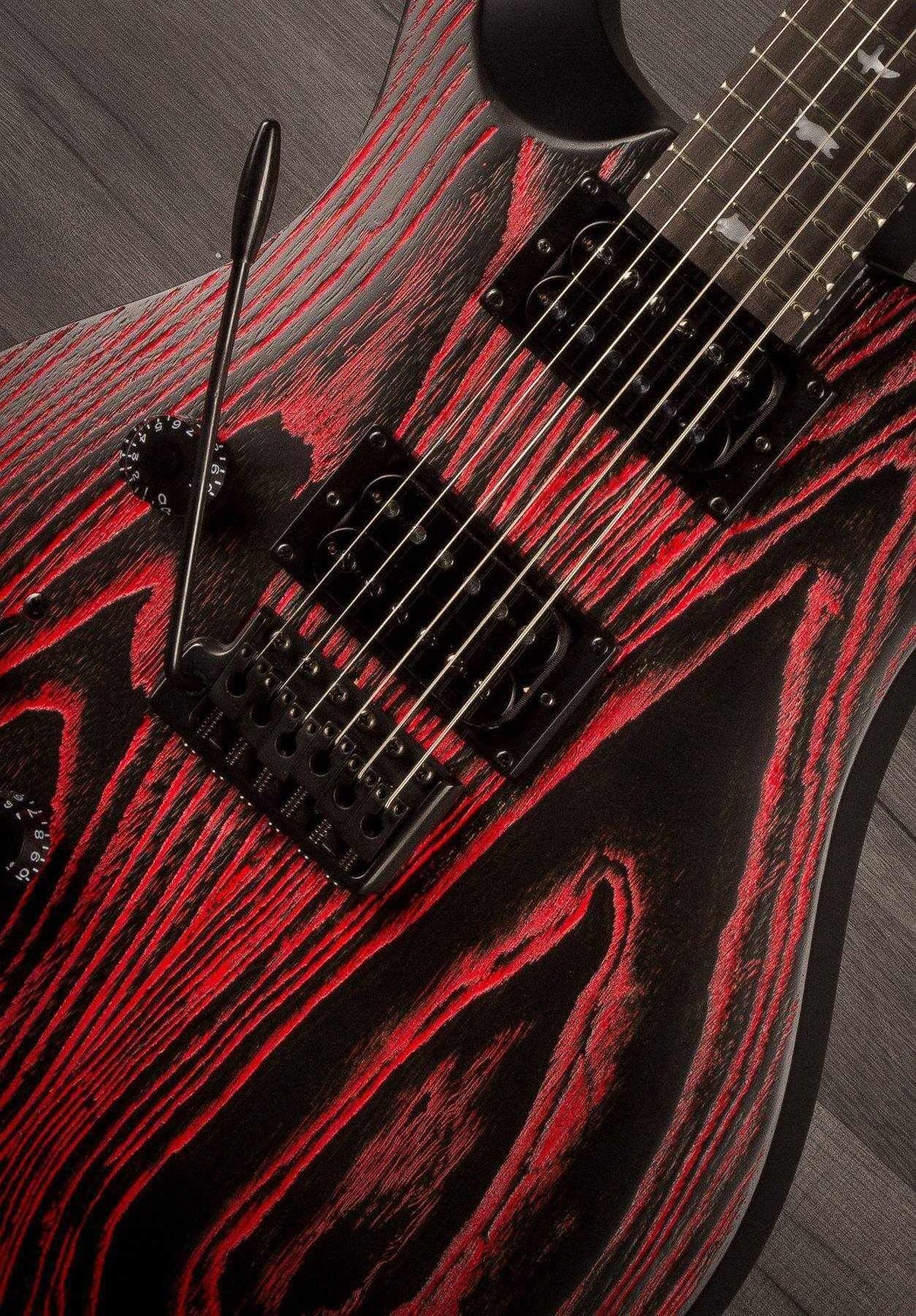 PRS SE Custom 24 Swamp Ash Sand Blasted Fire Red LEFT HAND