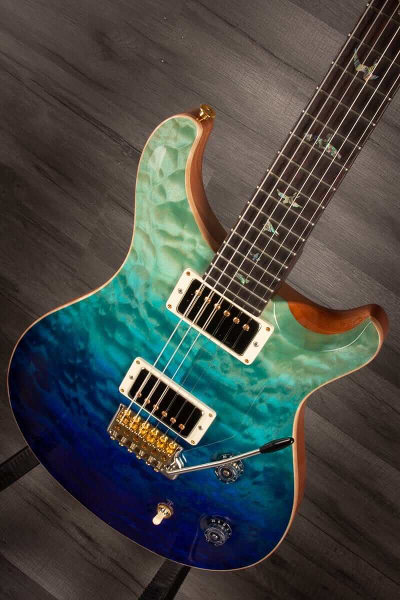 PRS Wood Library Custom 22 Blue Fade Quilt top - solid Rosewood neck