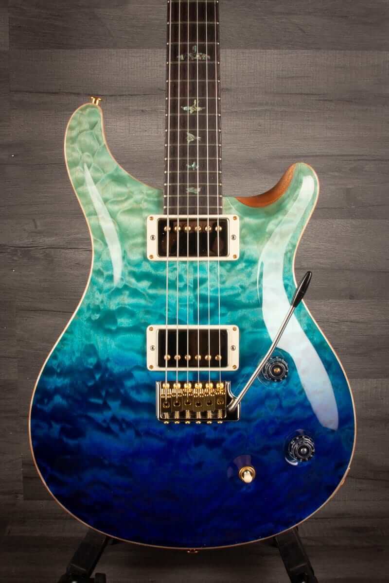 PRS Wood Library Custom 22 Blue Fade Quilt top - solid Rosewood neck