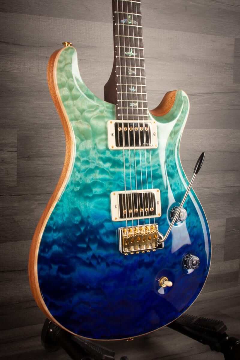 PRS Wood Library Custom 22 Blue Fade Quilt top - solid Rosewood neck