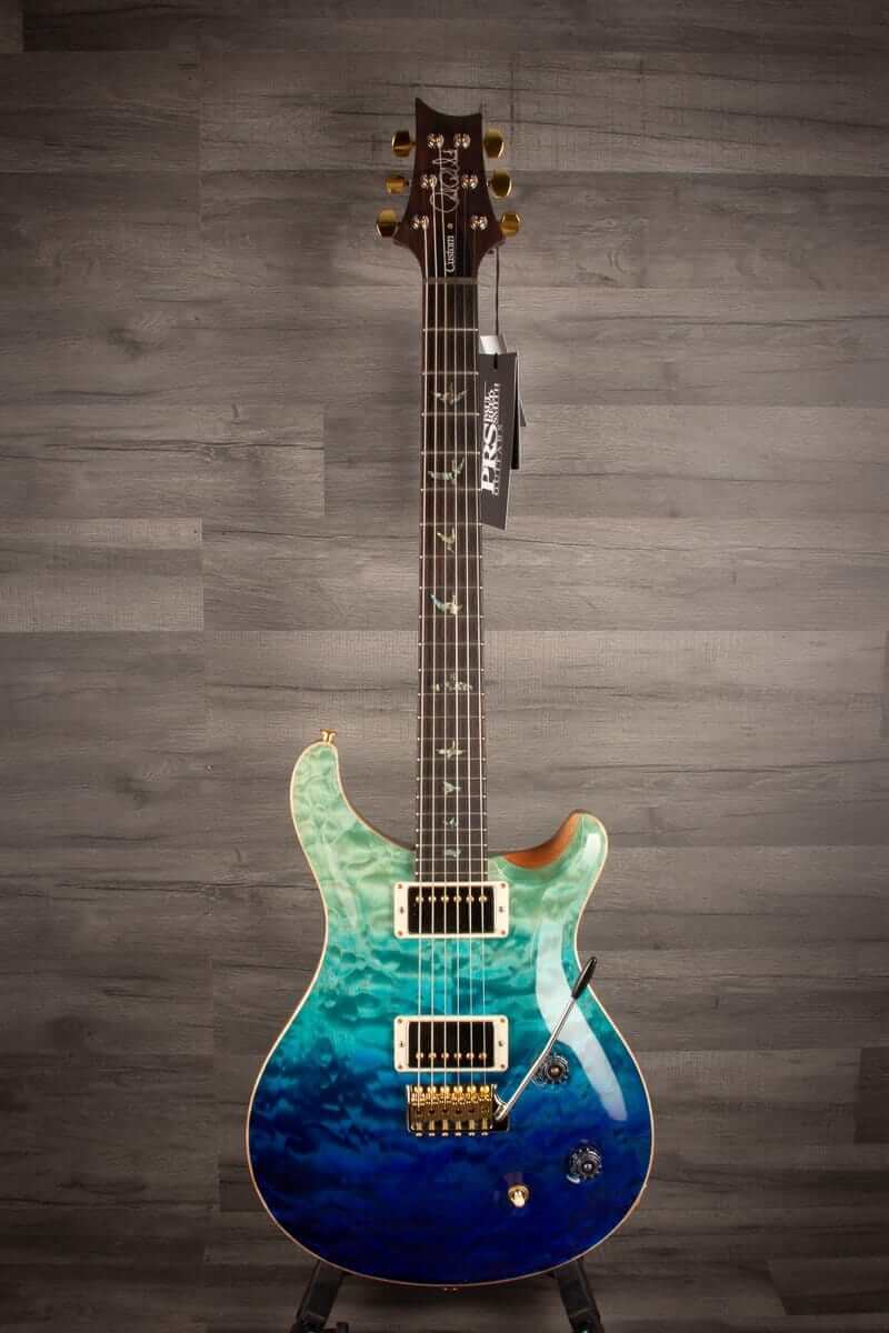 PRS Wood Library Custom 22 Blue Fade Quilt top - solid Rosewood neck