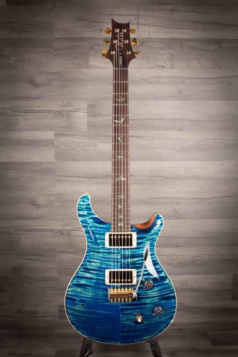 PRS Wood Library Custom 22 River Blue Flame top - solid Rosewood neck - MusicStreet