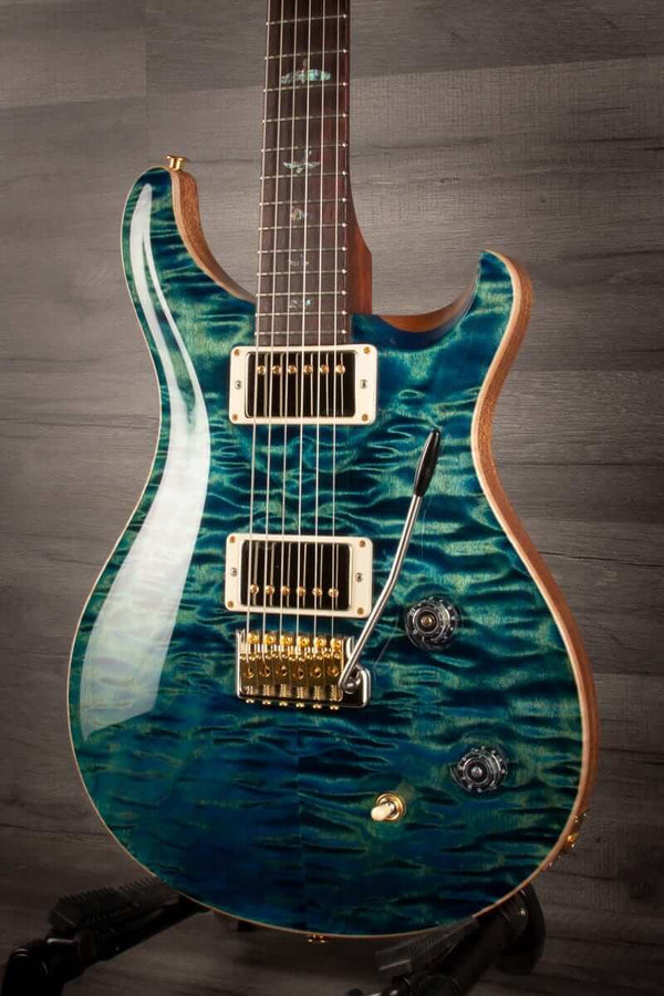 PRS Wood Library Custom 22 River Blue Quilt top - solid Rosewood neck