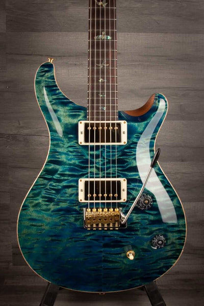 PRS Wood Library Custom 22 River Blue Quilt top - solid Rosewood neck
