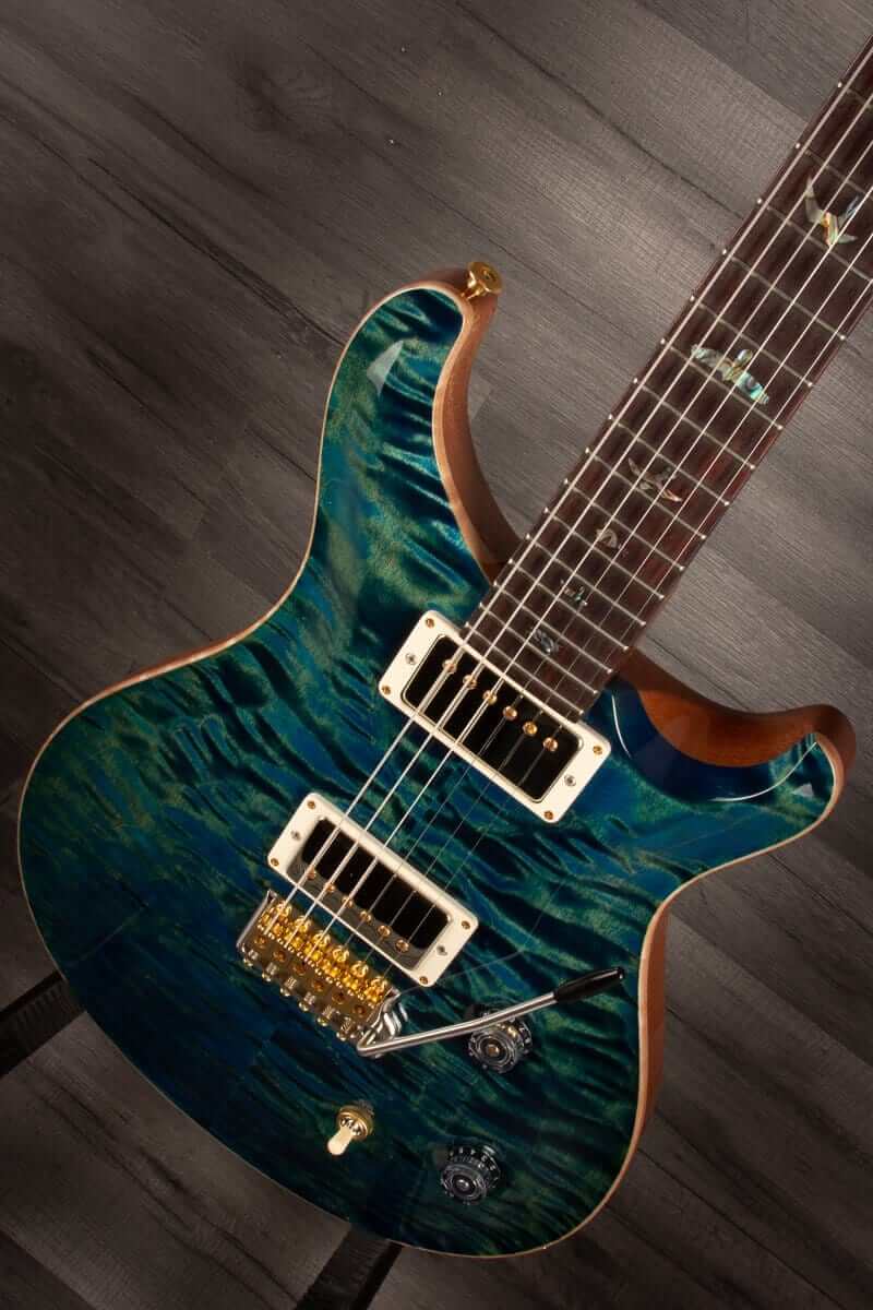 PRS Wood Library Custom 22 River Blue Quilt top - solid Rosewood neck