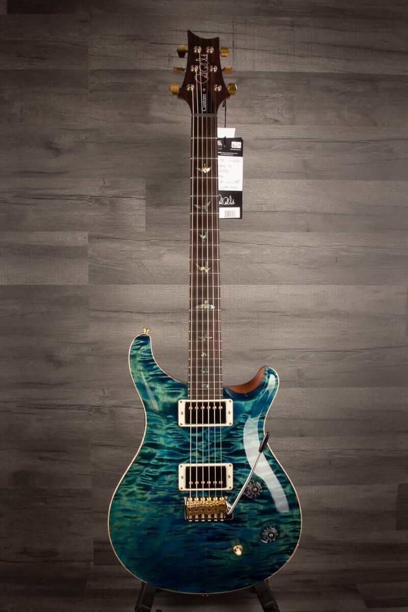 PRS Wood Library Custom 22 River Blue Quilt top - solid Rosewood neck