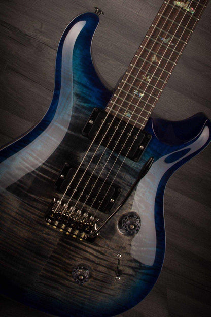 USED - PRS Custom 24 Wood Library Charcoal Blueburst S#236691