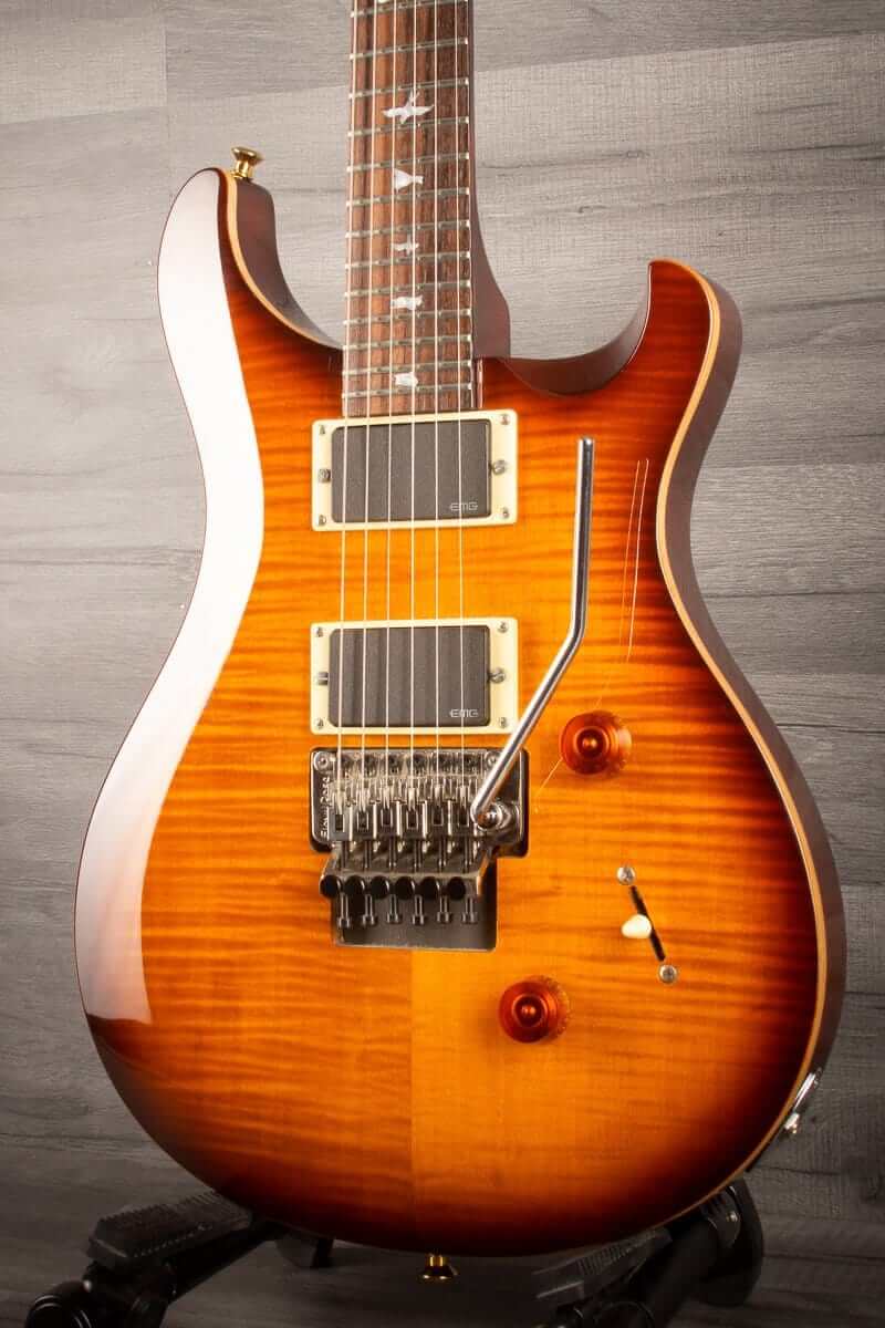 USED - PRS Se Custom 24 Floyd w/ EMG pickups(Tobacco sunburst)