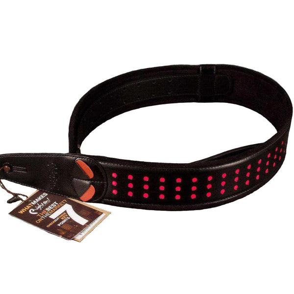 RightOn! Guitar Strap - Holes in Neon Pink