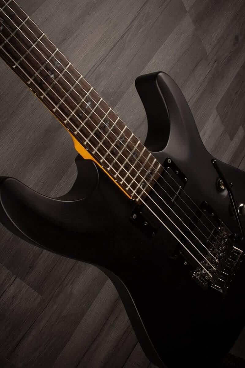 USED - Schecter Demon 6 FR - Aged Black Satin, inc Schecter hard case