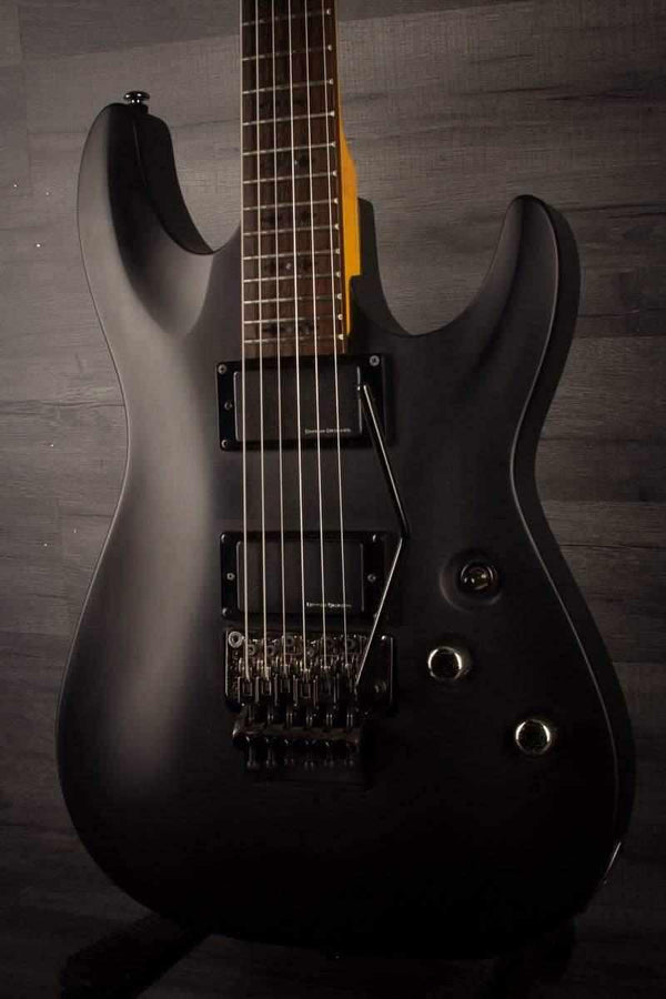 USED - Schecter Demon 6 FR - Aged Black Satin, inc Schecter hard case