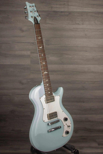 USED - PRS SE Starla - Powder Blue electric guitar with original gig bag, showcasing its retro design and appointments.