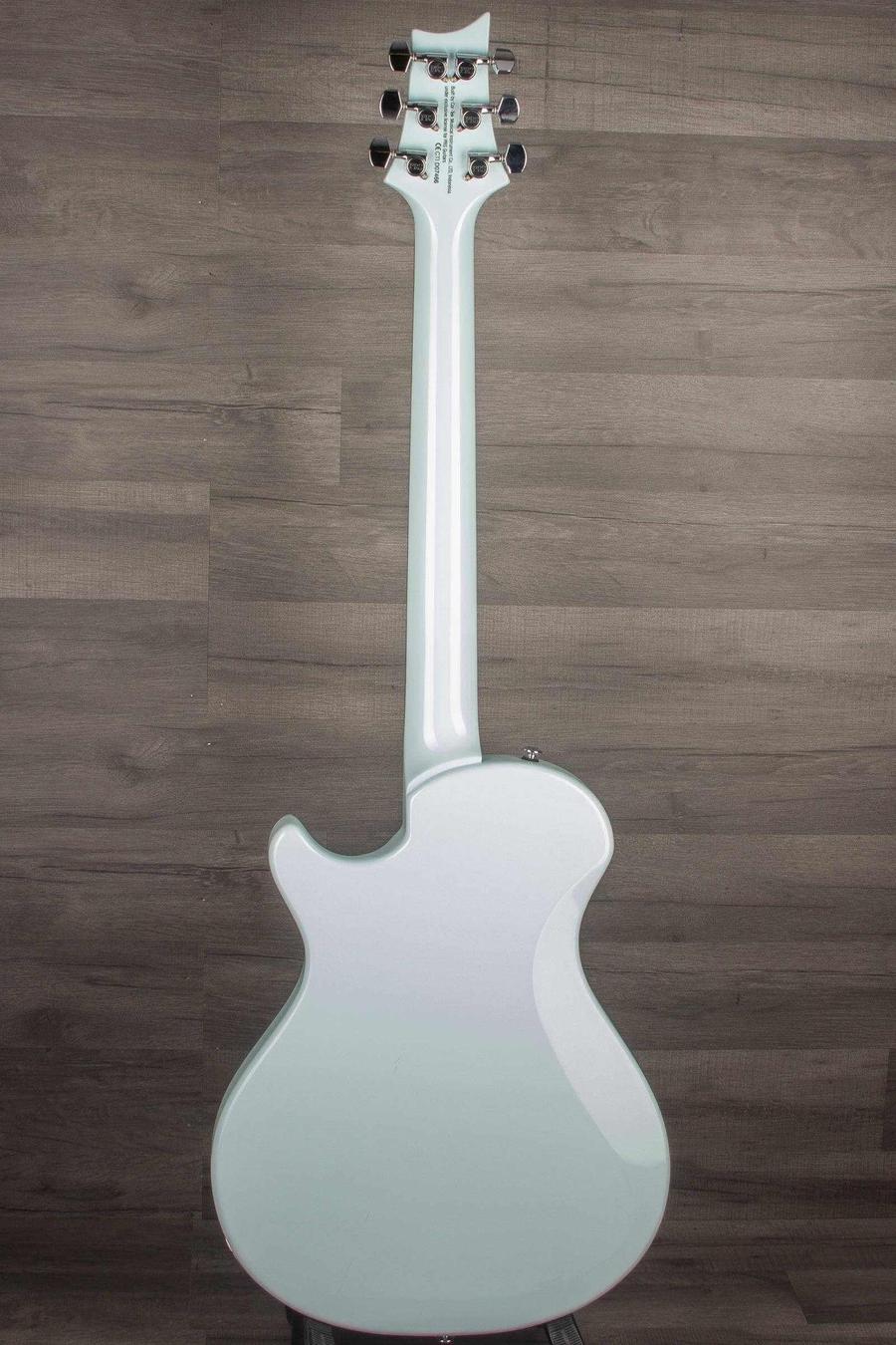 Back view of used PRS SE Starla in Powder Blue, featuring a smooth finish and sleek design for vibrant sound.