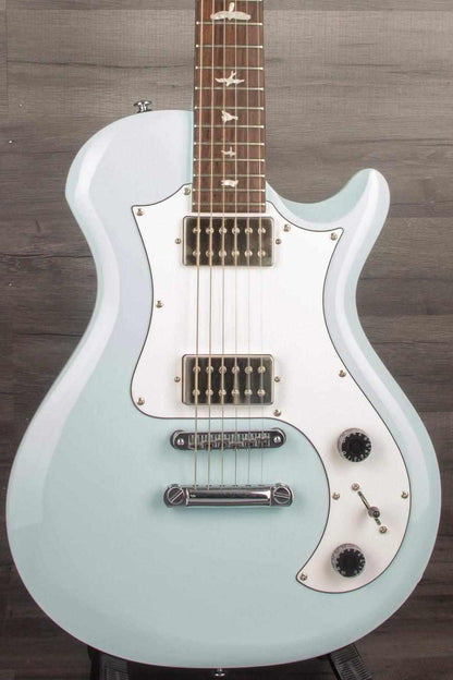 USED PRS SE Starla - Powder Blue guitar in clean condition with a retro-inspired design and original gig bag.
