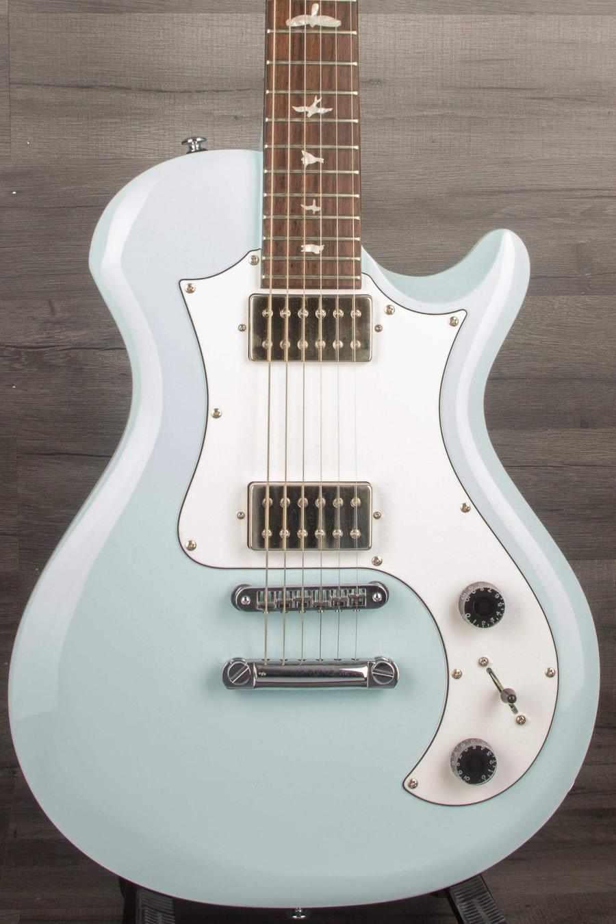 USED PRS SE Starla - Powder Blue guitar in clean condition with a retro-inspired design and original gig bag.