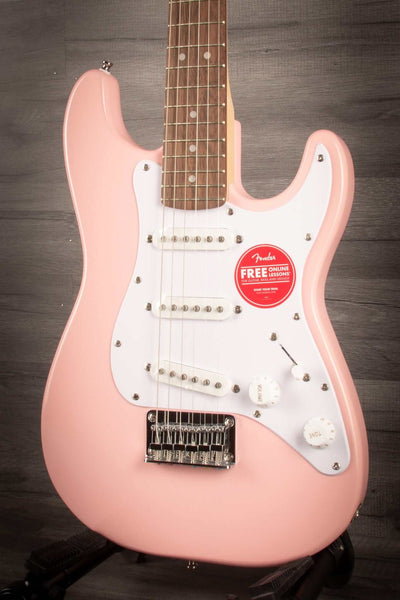 Squier Mini Stratocaster Pink Electric Guitar Muiscstreet UK