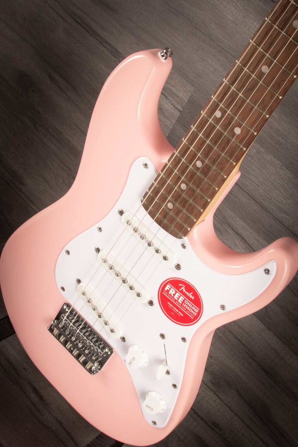 Squier Mini Stratocaster Pink Electric Guitar | Muiscstreet UK