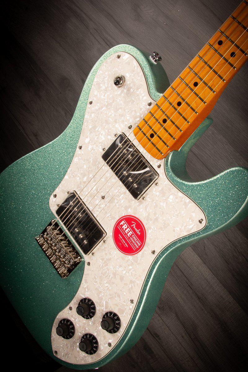 Squier Electric Guitar Squier FSR 70's Telecaster Deluxe Seafoam Green Sparkle