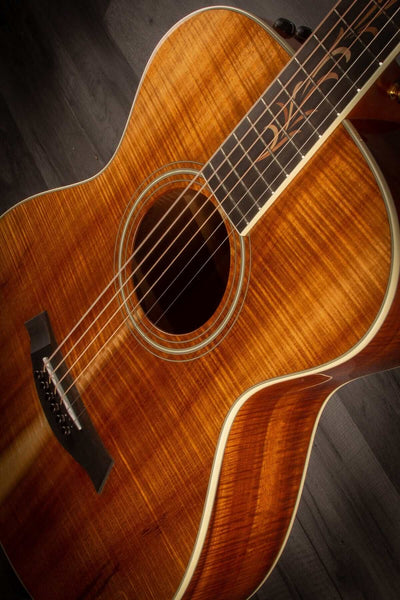 USED - 2018 Taylor Custom TF Grand Concert 12-Fret AA Koa Natural S#1102288095