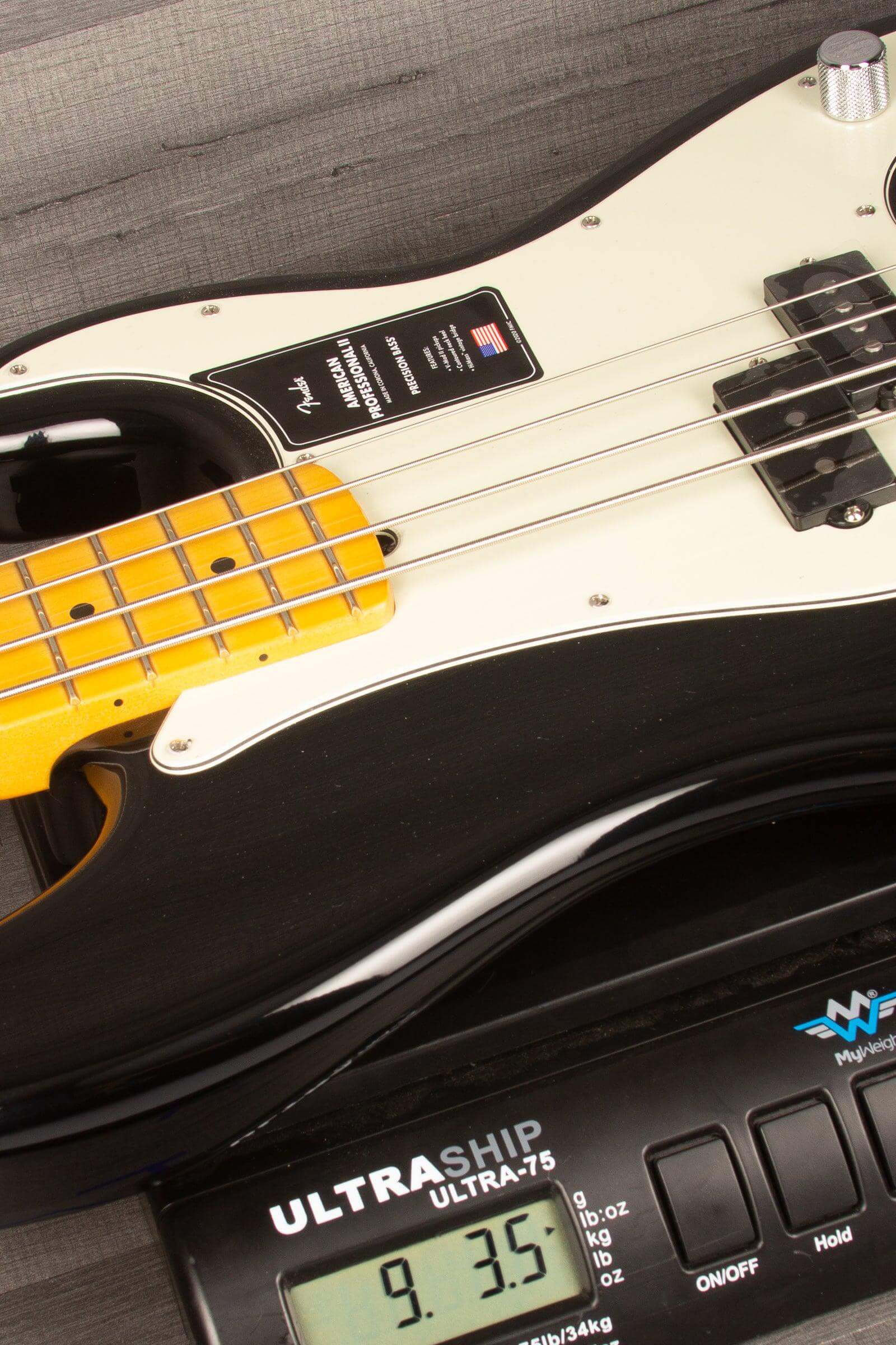 Fender American Professional II Precision Bass Guitar, Maple Neck - Black