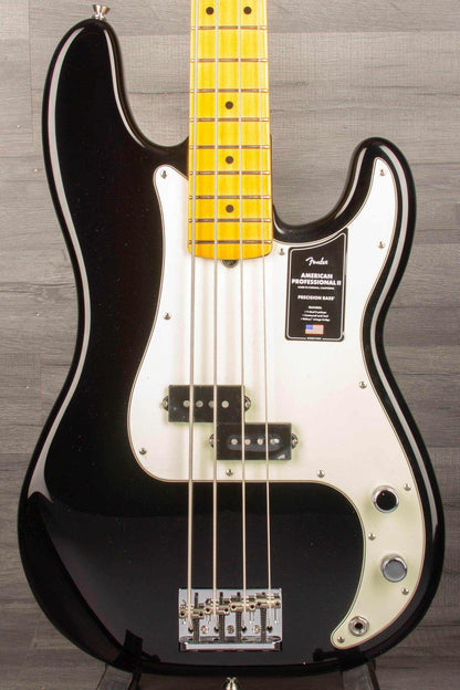 Fender American Professional II Precision Bass Guitar, Maple Neck - Black