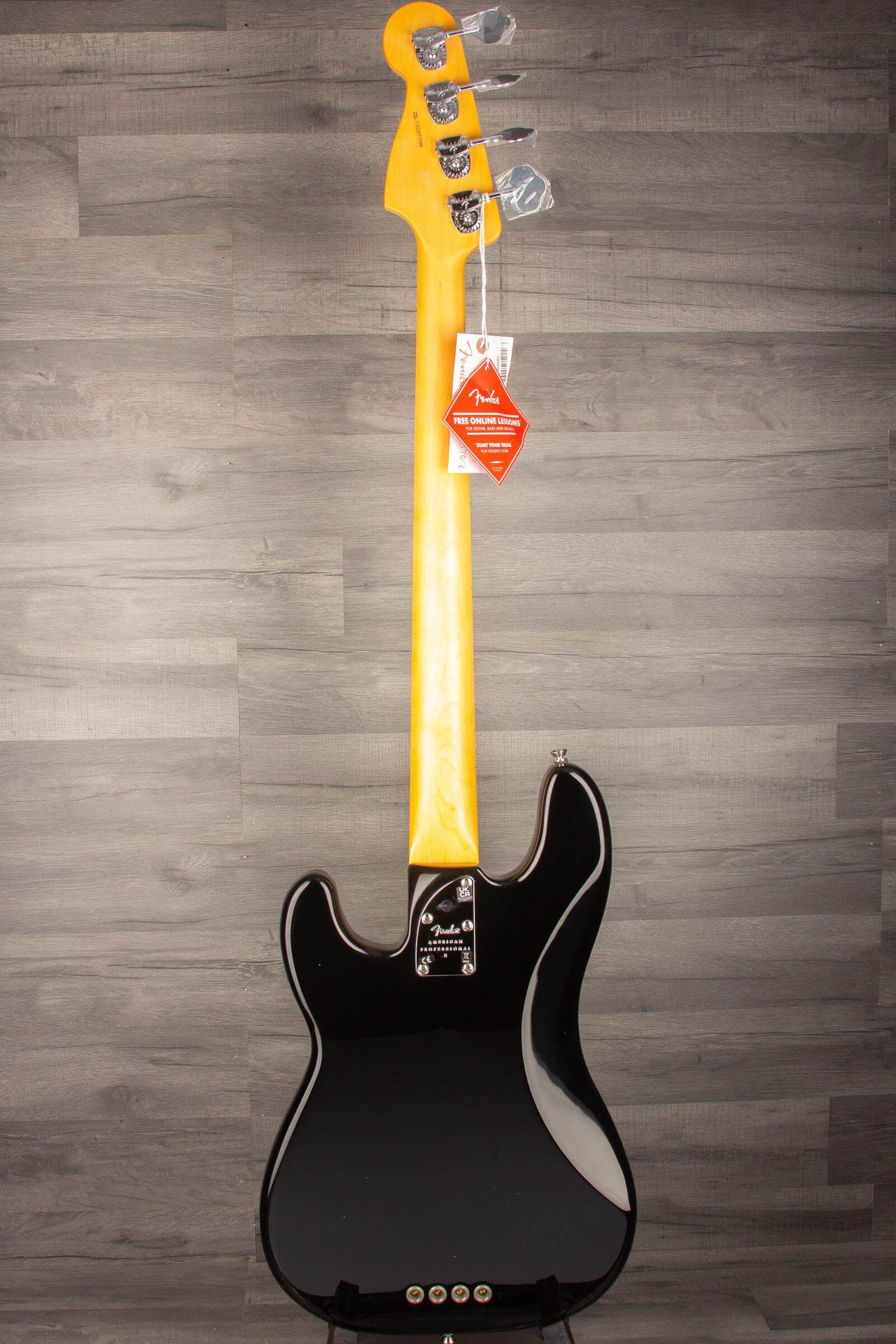 Fender American Professional II Precision Bass Guitar, Maple Neck - Black