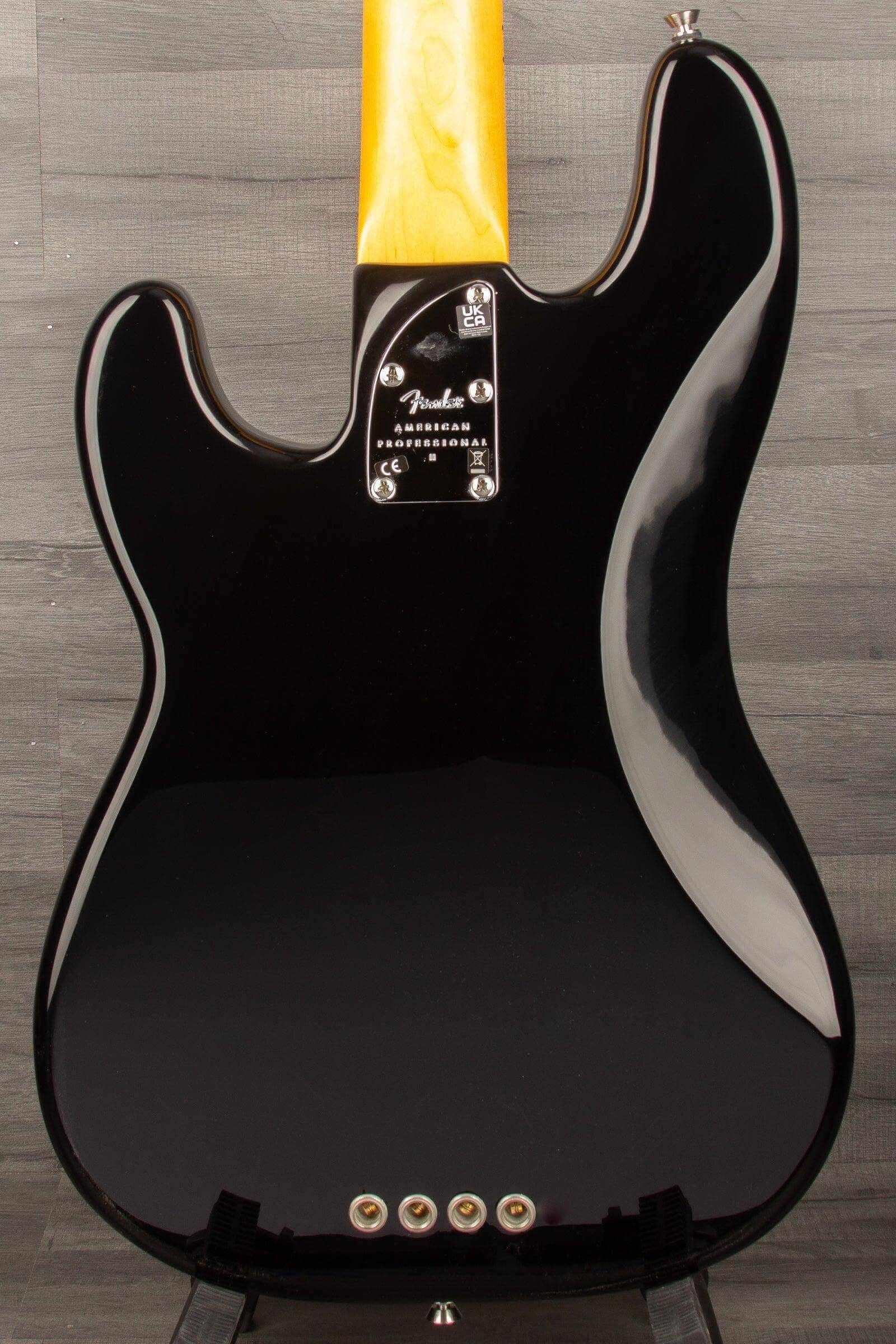 Fender American Professional II Precision Bass Guitar, Maple Neck - Black