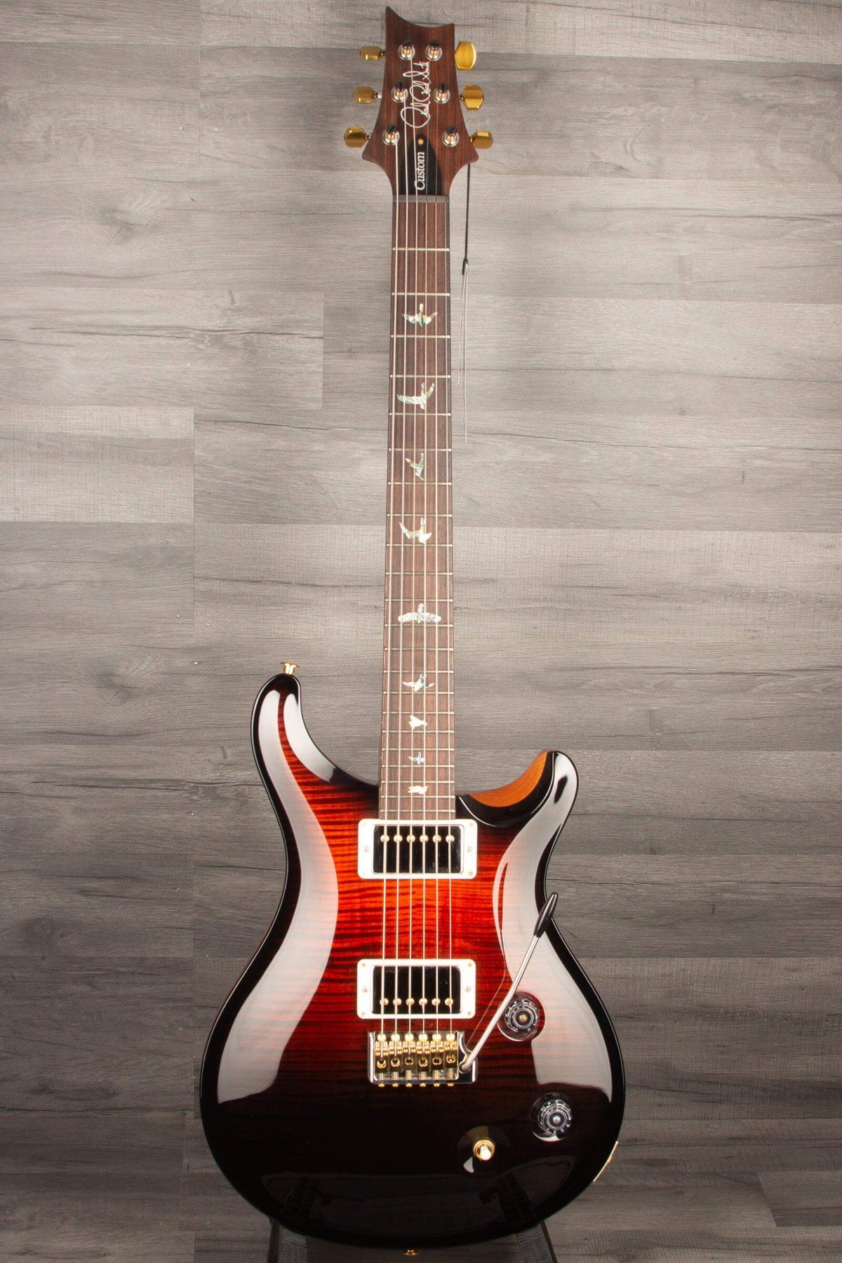 PRS Wood Library Custom 22 Fire Red Black Fade Flame - solid Rosewood neck