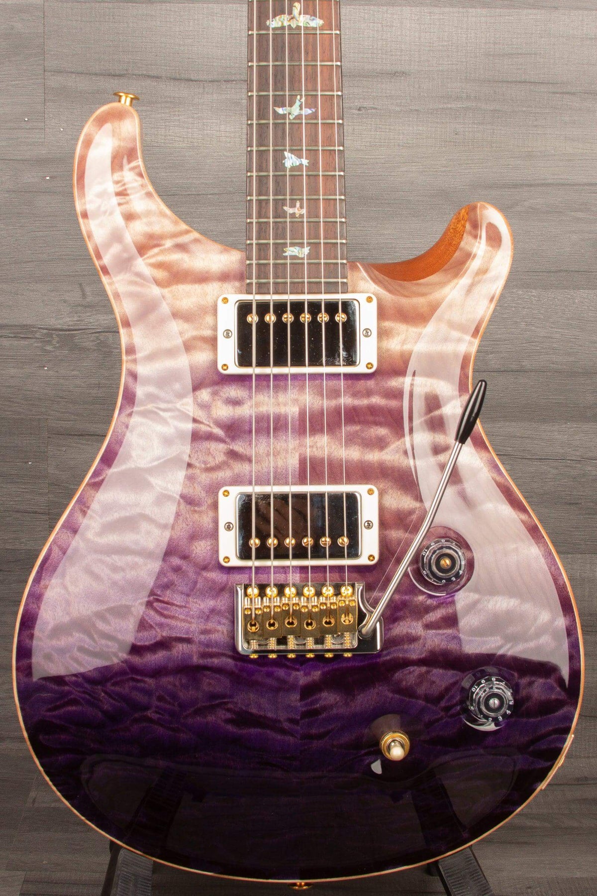 PRS Wood Library Custom 22 Purple Fade Quilt top - solid Rosewood neck
