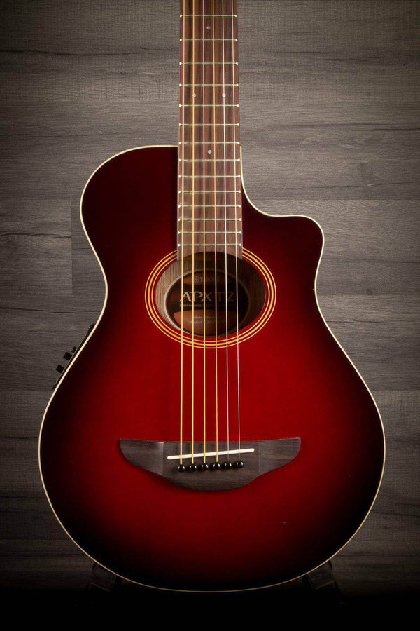 Yamaha APXT2 Dark Red Burst Travel Guitar - MusicStreet