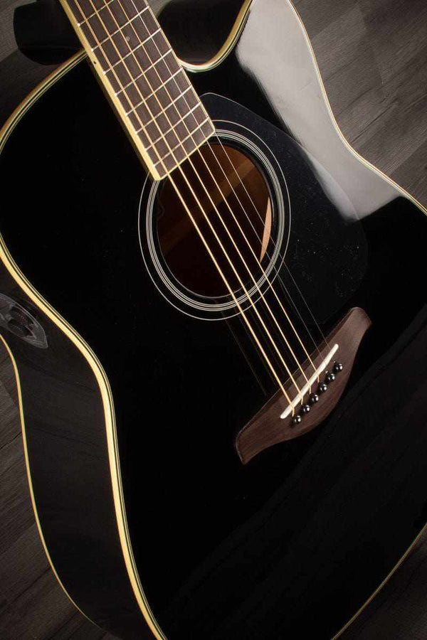 Yamaha FGC-TA TransAcoustic Electro Acoustic Cutaway, Black | MusicStreet