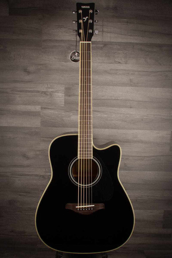 Yamaha FGC-TA TransAcoustic Electro Acoustic Cutaway, Black | MusicStreet