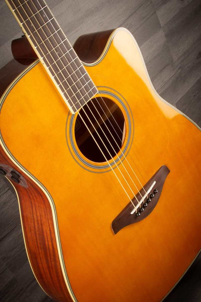 Yamaha FGC-TA TransAcoustic Electro Acoustic Cutaway, Vintage Tint
