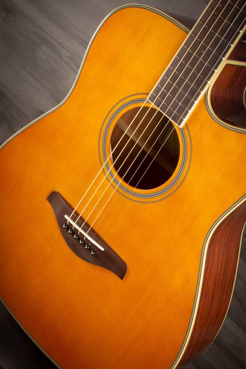 Yamaha FGC-TA TransAcoustic Electro Acoustic Cutaway, Vintage Tint