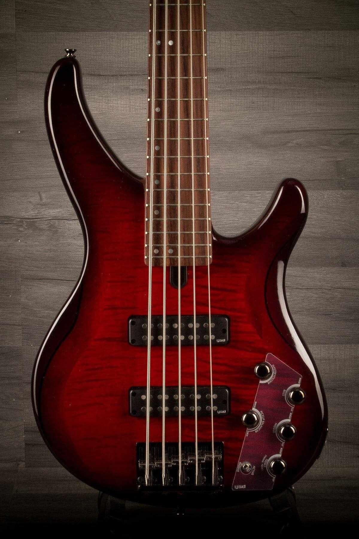 Yamaha TRBX605FM 5 String Bass - Dark Red Burst