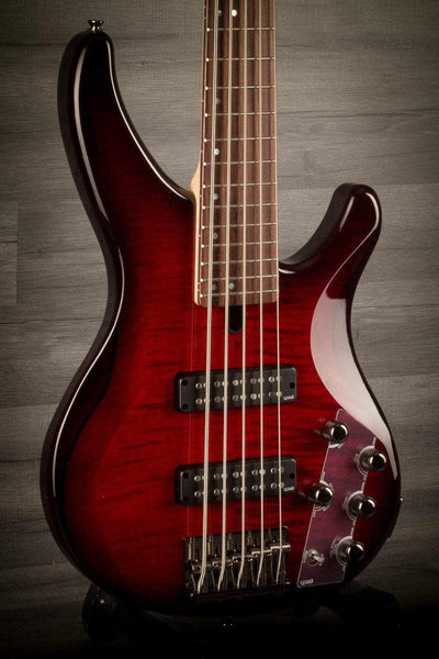 Yamaha TRBX605FM 5 String Bass - Dark Red Burst