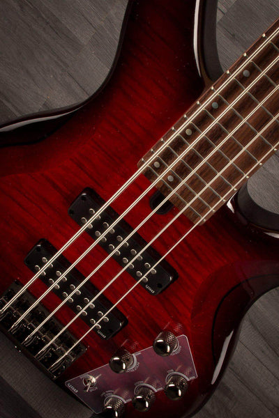 Yamaha TRBX605FM 5 String Bass - Dark Red Burst